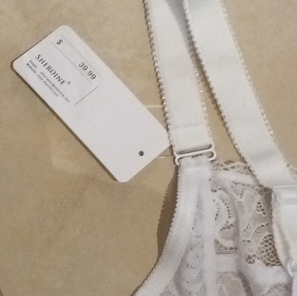 NWT Gorgeous White Lace Underwire Non Padded Diamond Bra Size 38D - Picture 7 of 7